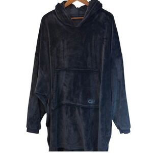 The Comfy Black Hoodie Wearable Blanket Sherpa Fuzzy Cozy Unisex One Size